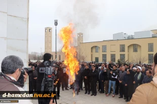 شرکت کارکنان و اساتید دانشگاه فنی و حرفه استان همدان در تجمع ضد آمریکایی دانشگاهیان همدان 3