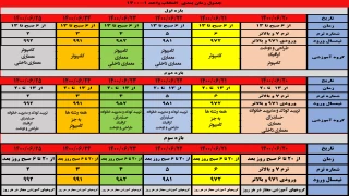 اصلاحیه زمانبندی انتخاب واحد