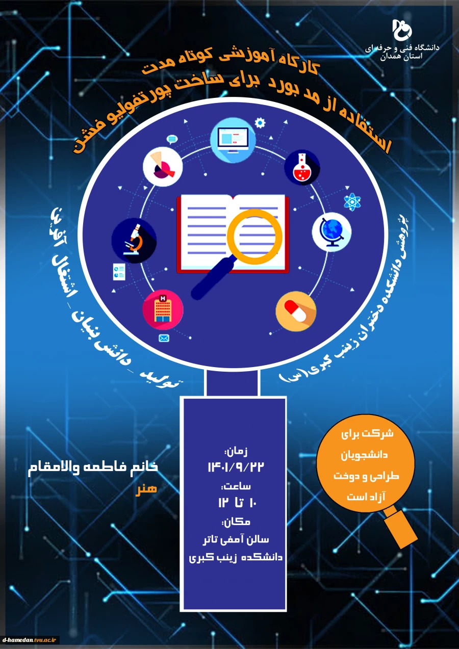 برنامه های هفته پژوهش: سمینار استفاده از مد بوردبرای ساخت پورتفولیو فشن 2