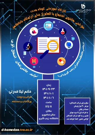 برنامه های هفته پژوهش: کارگاه کوتاه مدت و مسابقه طراحی مانتوی اجتماع با الهام از بنای آرامگاه باباطاهر